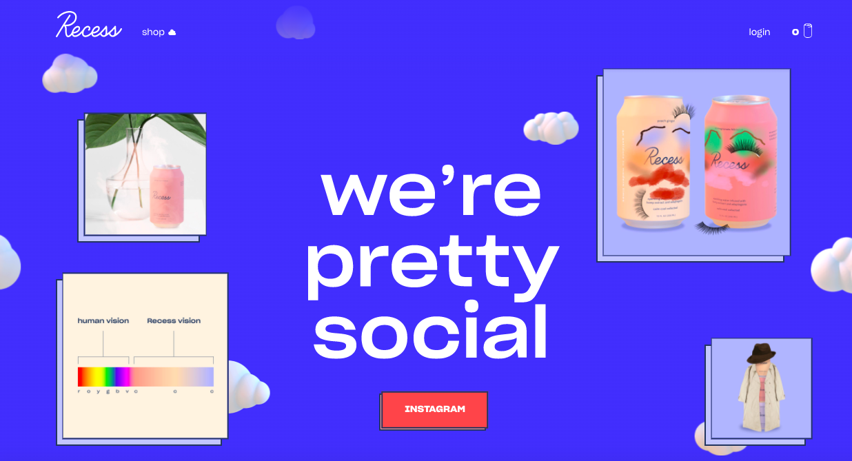 Recess Instagram on homepage